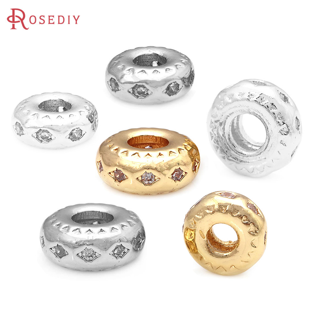 Jewelry Making Store - Contas espaçadoras de latão com zircônia,