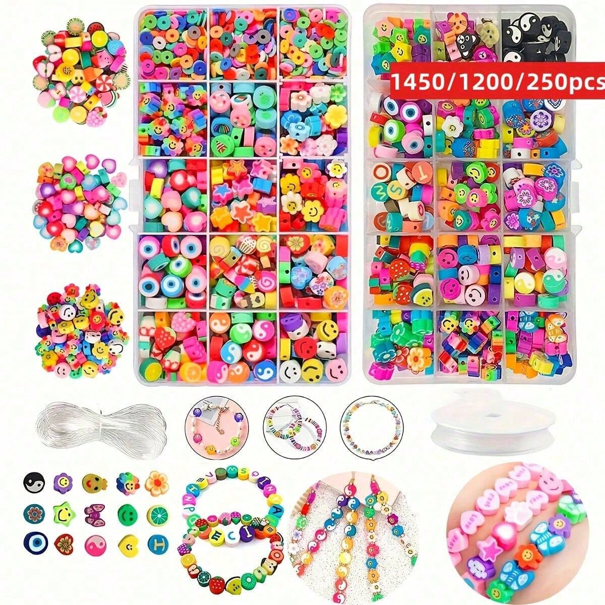 Jewelry Making Thread - Conjunto de 1450/1200/250 peças de Contas