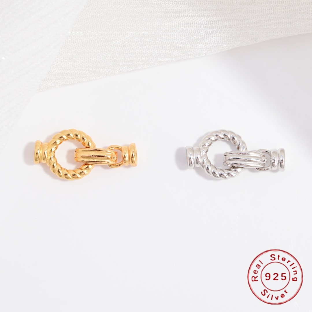 Jewelry Making Thread - Fecho de conector rosqueado de prata
